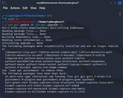 Kali Linux - Getting Started 1 Kali linux - update command